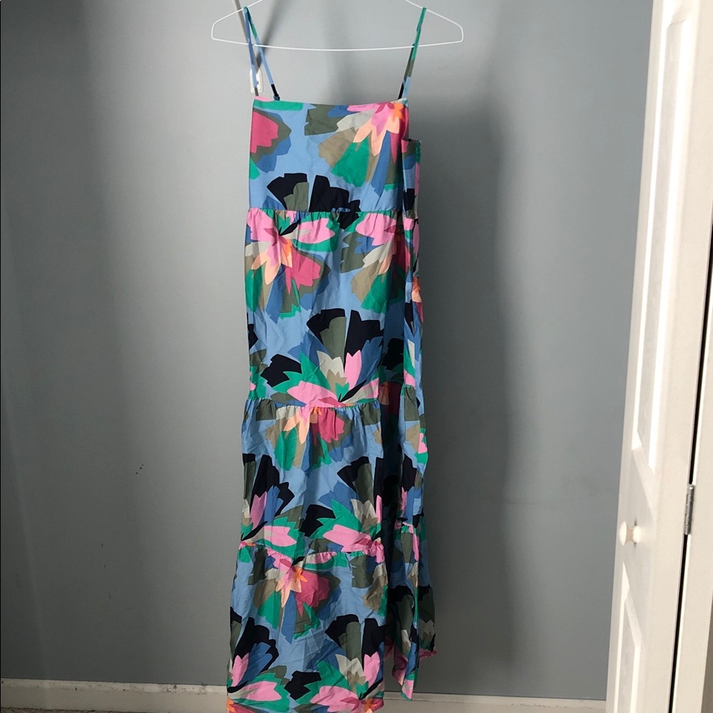 GAP Floral Maxi Dress in Blue and Pink